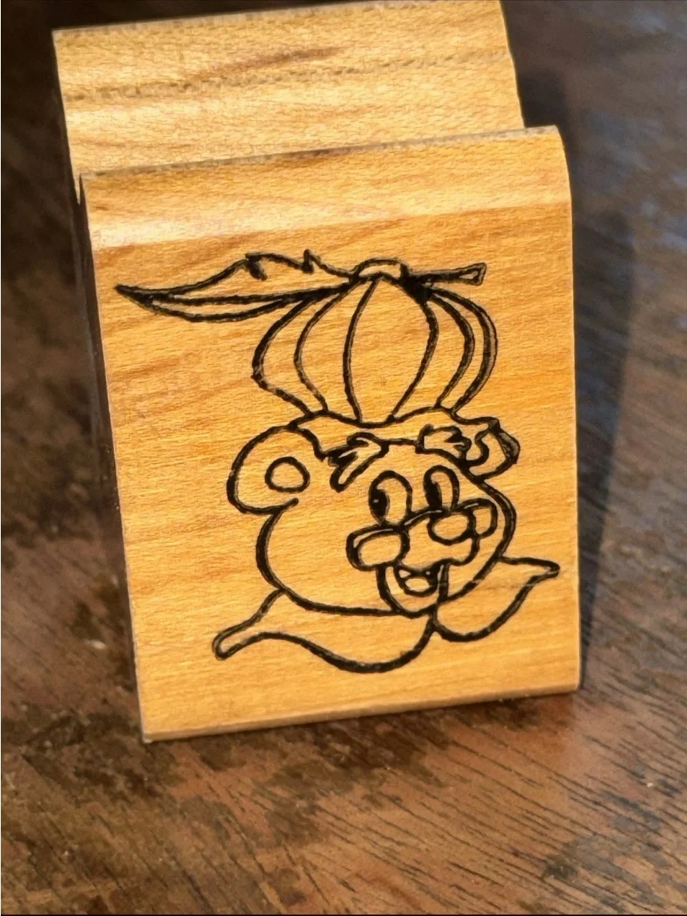 Vintage Wooden Block Disney TV series Adventures of Gummie Bear Rubber Stamp